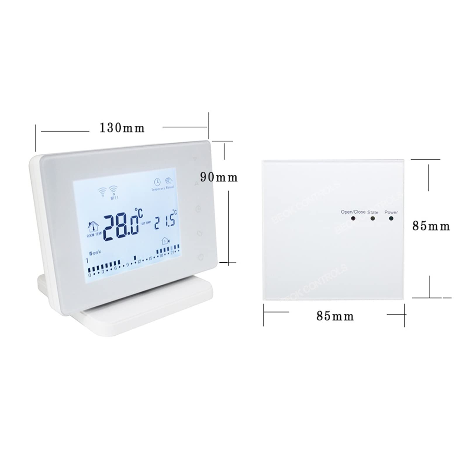 Czujnik termometru, Termostat florowy Smart Home WiFi & AMP; Rf. Kocioł Gasowy Bezprzewodowy regulator ciepłej wody do Google(BOT306RF-WIFI)