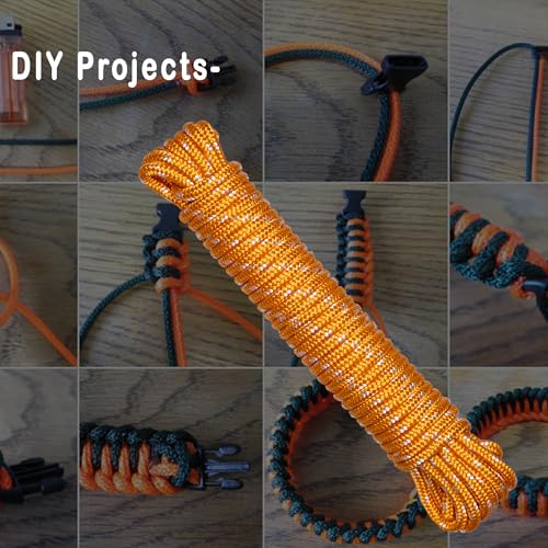 Image of AZUKA Utility Rope Set of 5 | 6mm x 15m (50FT) Heavy-Duty Braided Polypropylene Ropes | Weather-Resistant | Orange