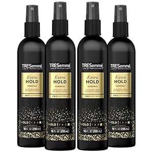TRESemmé Tres Two Spray with Extra Hold Non-Aerosol Hairspray, 10 oz, Extra-Firm Control, Strong Hold with Touchable Feel, Humidity Resistant, Frizz Control, Pack of 4 Pump Bottles