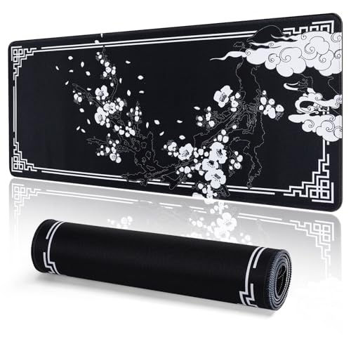 EFISH Tapis de Souris de Jeu Japonais XXL 800 x 300 mm Grand Tapis de Bureau Bords Cousus Imperméable Antidérapant pour PC, MacBook, Ordinateur Portable Améliore la précision et la Vitesse. (B20)