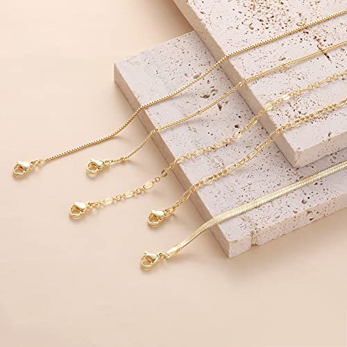 Stackable Gold Bracelet Sets For Women, 14K Dainty Gold Plated Layered Bracelet Set Simple Tiny Satellite Figaro Snake Chain Box Bracelets Cute Thin Minimalist Fashion Jewelry Gifts For Women Trendy #TOP5