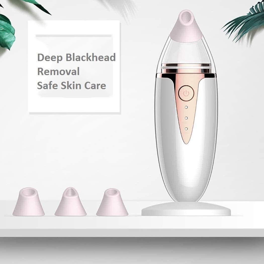 Blackhead Remover Aspirapolvere-Pore Cleaner Aspirapolvere Aspirazione elettrica Vial Comino Acne Extractor Tool USB Ricaricabile 3 modalità 4 Sonde sostituibili per Donne e Uomini