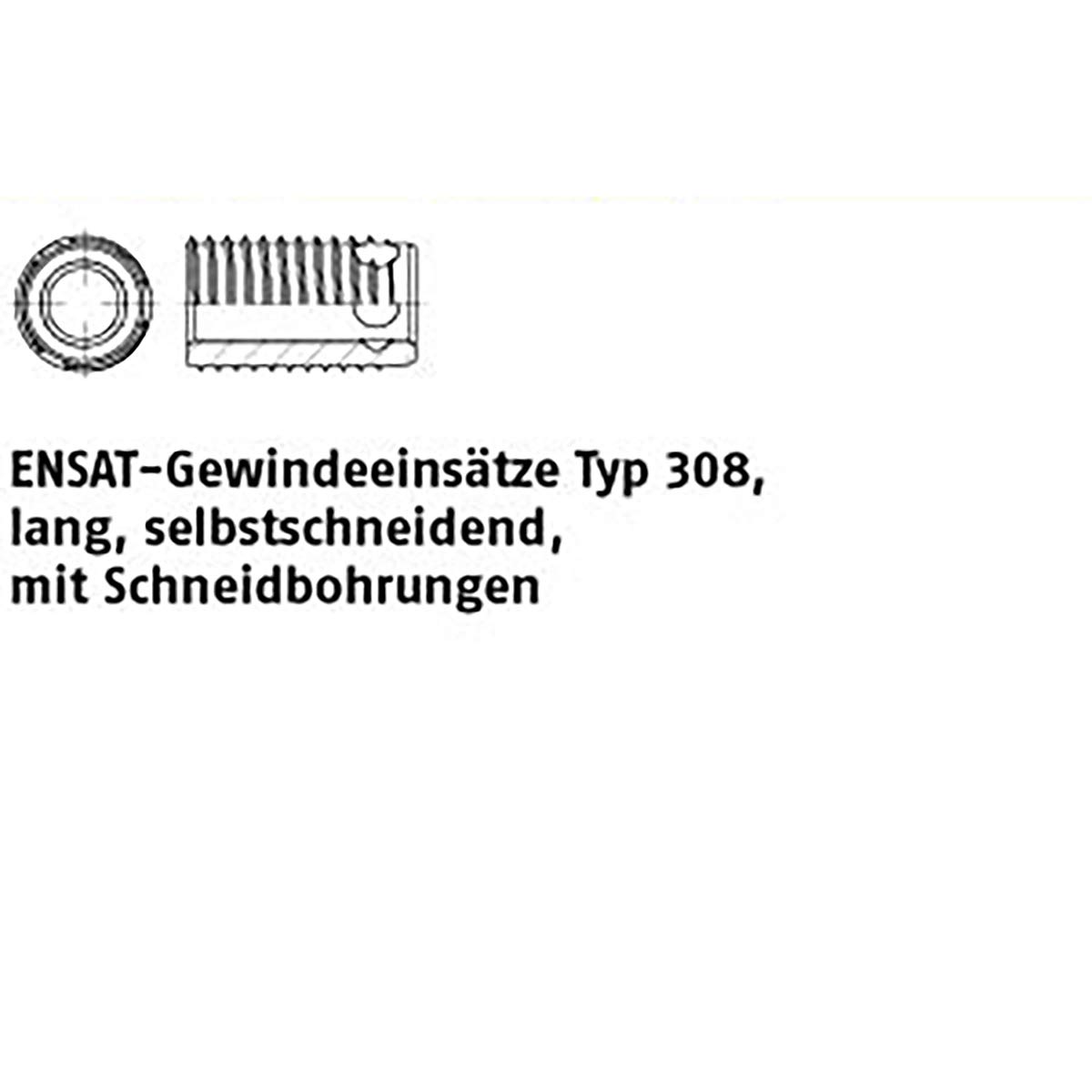 Inserts Ensat 308 M4 en acier trempé zingué, la référence pour filetages renforcés
