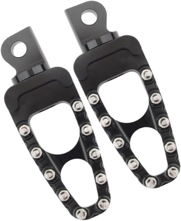 MACHSWON Motorcycle Peg, 2PCS 360° Rotation Motorcycle Foot Pegs Footrest Highway Footpegs Mounts Support, Compatible with Motorcycle with 10mm H-D Mount-Style (Black)