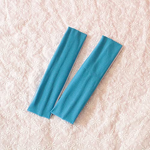 Image of Sport Yoga Headbands,Pack of 14,Fashion Soft Elastic Polyester Sweatband Yoga Stretchy Headband for Women Man Girl (Blue)