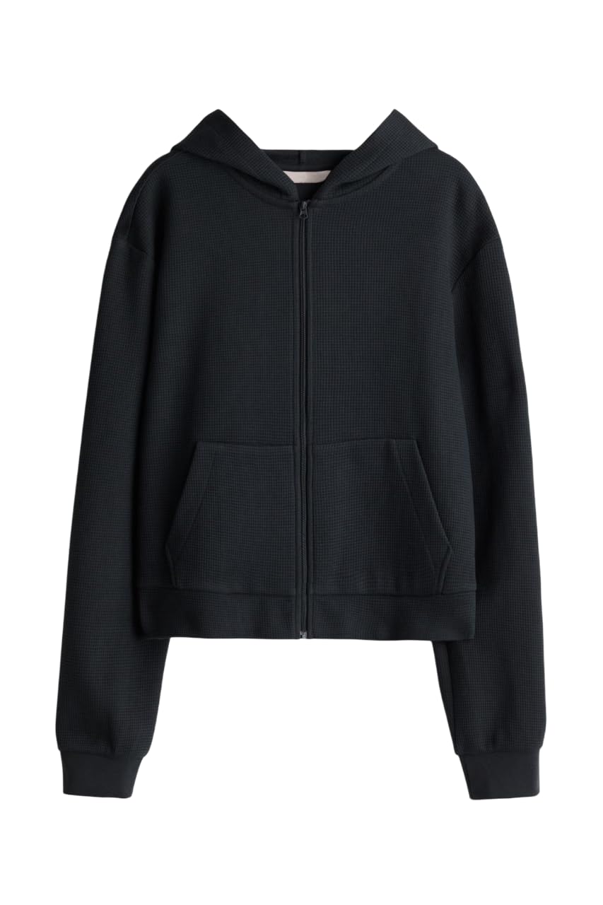 jawdrobe Women’s Waffled Zip Hoodie | Cotton-Blend Hooded Sweatshirt | Full Sleeve Casual Winter Wear with Kangaroo Pocket-picture-29