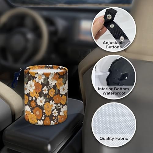 Image of Collapsible Floral Trash Can - Accessories for Cars, Camping & Family Gatherings, Easy to Clean