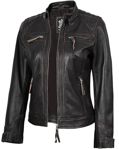 Blingsoul Leather Moto Jacket Women | [1316161] Diamond1 Ruboff, XS
