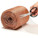 Wxeadu Kupferband Gegen Schnecken, 12.7cm x 30M Schneidbares Kupfernetz Schneckenzaun mit Schere, Kupferdraht Schneckenzaun, Reine Kupfernetzrolle für Garten Schneckenabwehr Hochbeet, Mäuse Abwehr