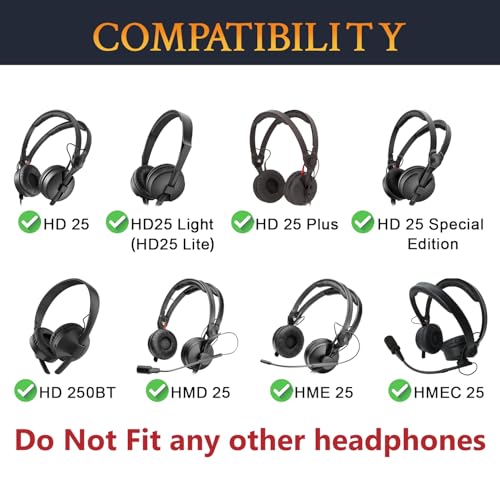 Image of SOULWIT Earpads Replacement for Sennheiser HD25 /HD25 Light(Lite) /HD25 Plus /HD25 Special Edition /HMD25 /HME25 /HMEC25 /HD250BT Headphones, Ear Pads Cushions with High-Density Foam - HD25 PL White