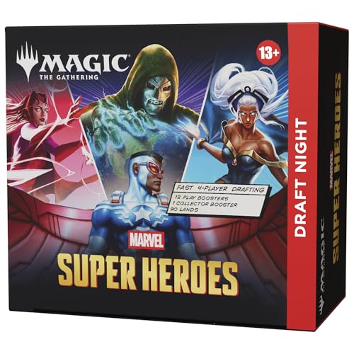 Magic: The Gathering | Marvel Super Heroes - Draft Night (1 Collector Booster 12 Play Boosters 90 Lands)