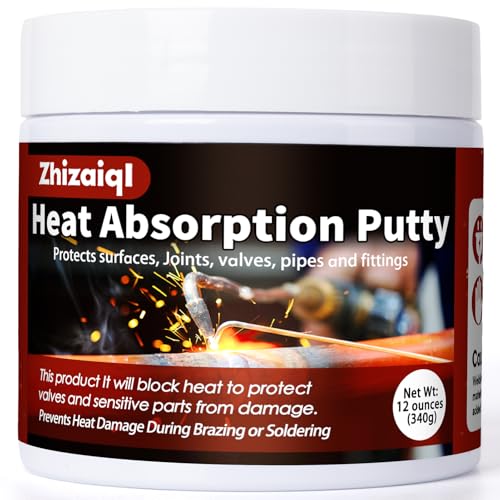 Heat Blocking Putty, Wet Water Rag Heat Absorbing Barrier Thermal Putty, Reuse Brazing Technologies, Heat Blocking Putty Jar Refrigeration HVAC, 12 oz