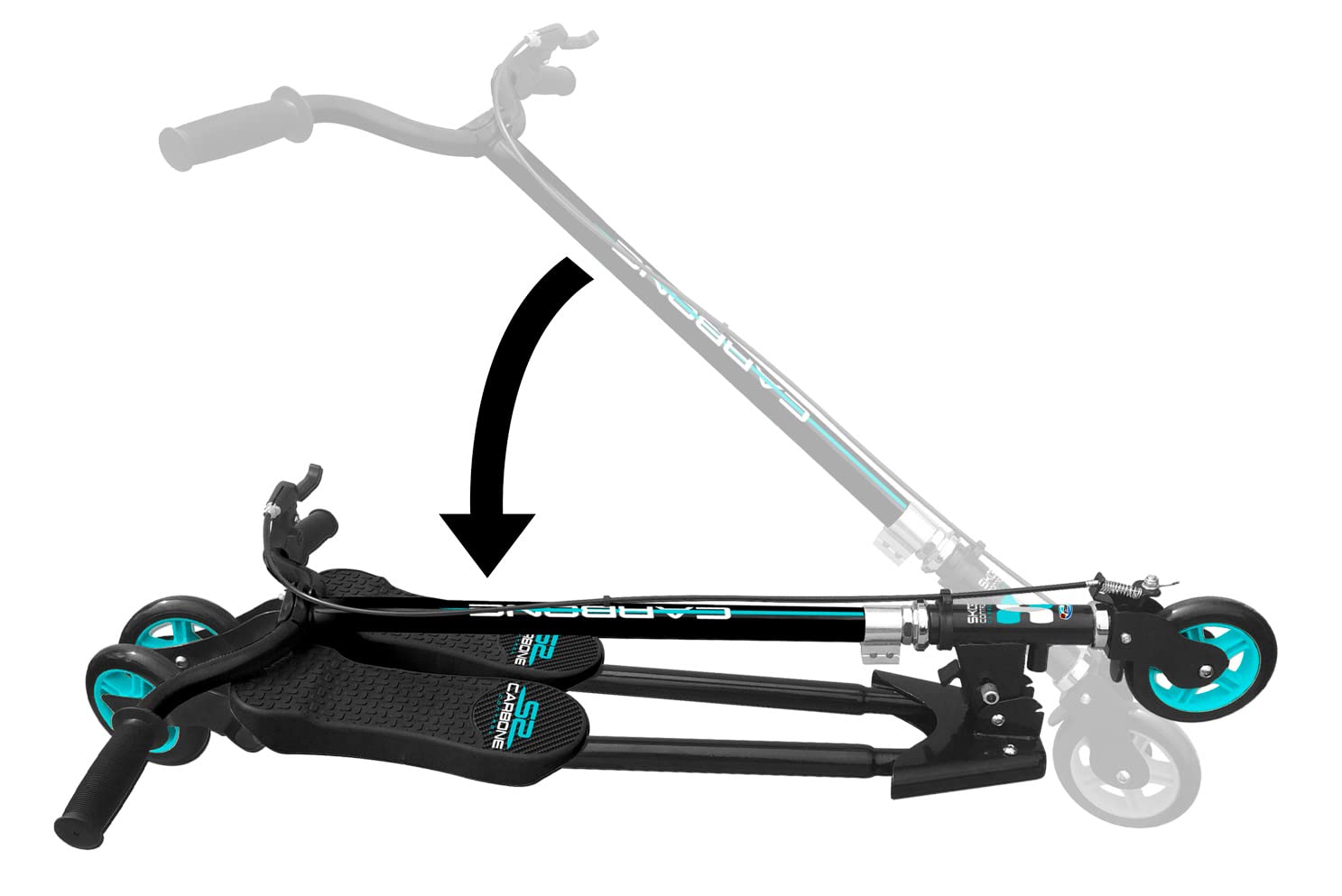 TROTTINETTES Technical SKIDS Control- Swing Carbon, Czarny