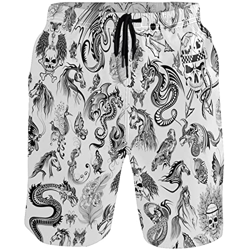 visesunny Mens Swim Trunks with Mesh Lining Lightweight Quick Dry Holiday Beach Swim Suits Board Shorts for Men