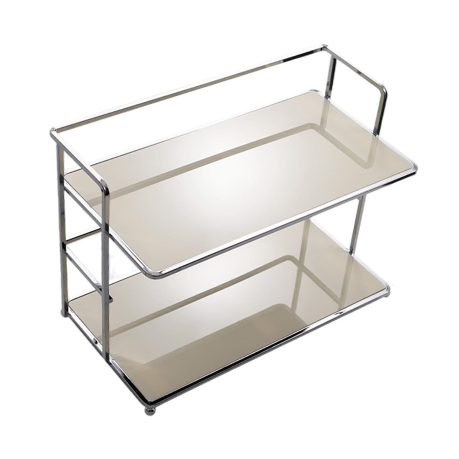 PIXZCSA Countertop Organizer For Bathroom 2 Tier Tray Effective Bathroom Solution For Organized Essentials Which Is Strong Table Sundries Display Shelf Office