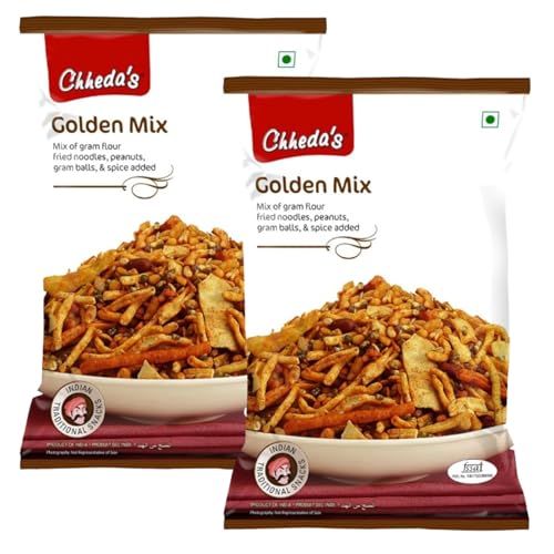 Image of Chheda's - Golden Mix - Besan Sev, Peanuts, Boondi, Green Peas - 300 Gm Pack of 2