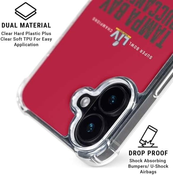 Skinit Phone Case Compatible with MagSafe iPhone 16 - Officially Licensed NFL Super Bowl LV Champions Tampa Bay Buccaneers Design