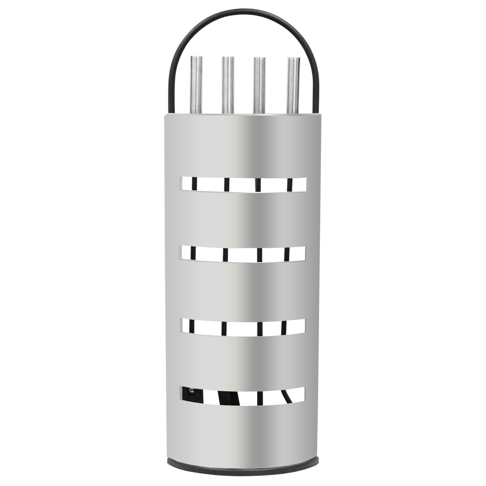 Melko Set di accessori per camino 6 pezzi con pratico contenitore per camino per cucina e casa, set di strumenti per camino con supporto, argento, set di pulizia per caminetto
