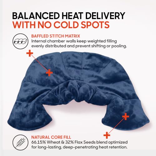 Image of Sharper Image Heated Neck & Shoulder Wrap - Microwavable Warm & Cooling Plush Pad, Scented Aromatherapy (100% Natural Lavender & Herb Spa Blend), Pain Tension Headache Relief Therapy, Gift for Women