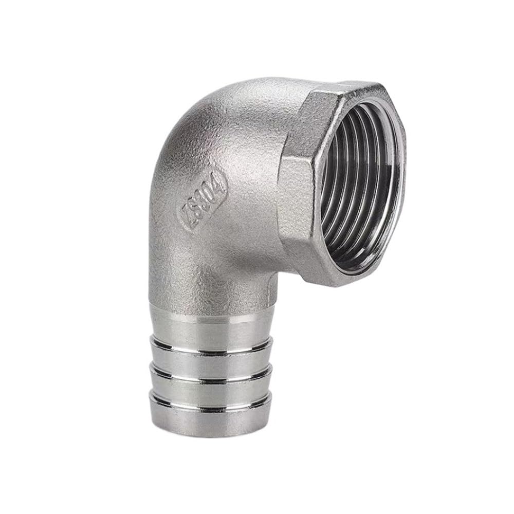 1/4" 3/8" 1/2" 3/4" 1" BSPT Femmina x 15mm20mm25mm32mm Portagomma Gomito 90 Gradi Connettore SS304 Acciaio Inox(DN32 x Barb 40mm)