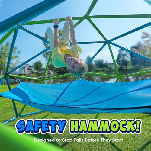 Image of Zupapa Climbing Dome with Hammock, Supports up to 1200lbs Jungle Gym,10FT Dome Climber with Hammock for Kids 3 to 10 Outdoor Play Equipment