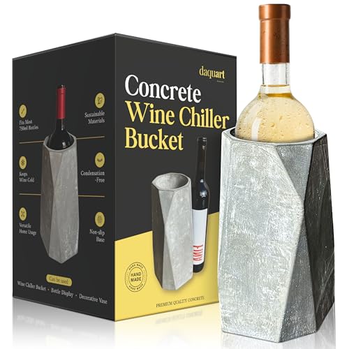 Daquart® | Enfriador de Botellas de Vino con Hormigón - Conserva la bebida fría | Enfriador Vino - Diseñado para Amantes del Vino – Accesorios vino, Vino regalo | Concrete Wine Cooler