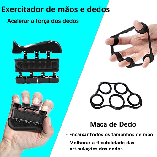 5 Pcs Kit Hand Grip | Kit de fortalecimento de mão com Exercitador de Dedo, Maca de Dedo, Anel de Ad
