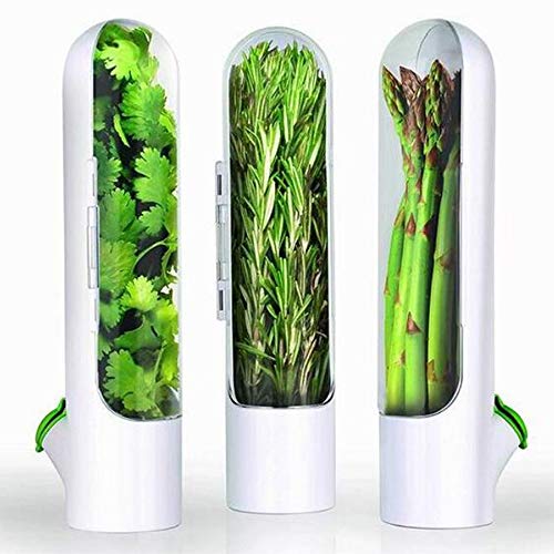 Premium Herb Keeper ABS Herb Storage Container, BPA Free Herb Saver Keeps Greens and Vegetables Fresh Longer for Kitchen Storage Utensils, Dishwasher Safe Cover