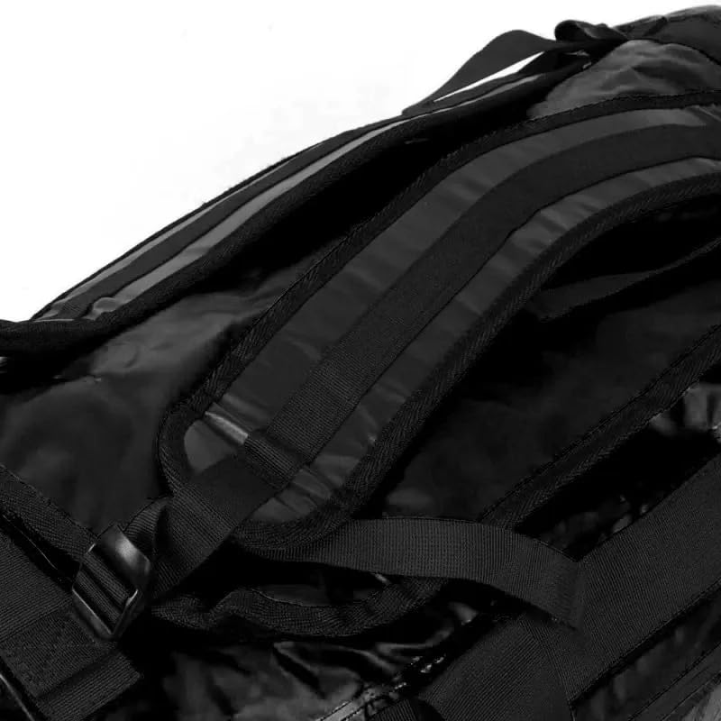 Howzit Sac de Voyage Étanche 90L – Grand Duffel Bag Expédition Polyester 500D – Convertible Sac à Dos ou Main – Coutures Soudées & Zip Étanche – Noir – Idéal Voyage, Kayak, Camping et Plongée