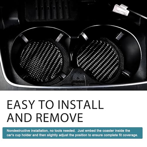 Portavasos de Fibra de Carbono 2PCS para Auto Negro miniatura 7