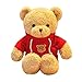 FeiWen Sudadera Teddy Bear Muñeca de Oso Abrazo Juguetes de Peluche de Oso Muñeca de Trapo Boda Regalo (Rojo)