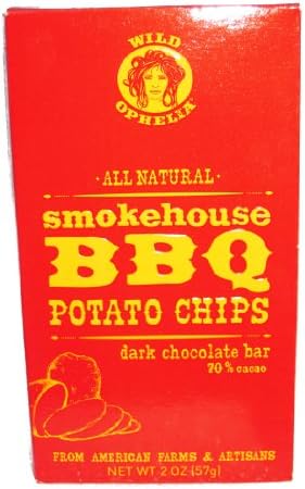 Wild Ophelia All Natural Bar, Smokehouse BBQ Potato Chips Dark Chocolate, 2.0 Ounce