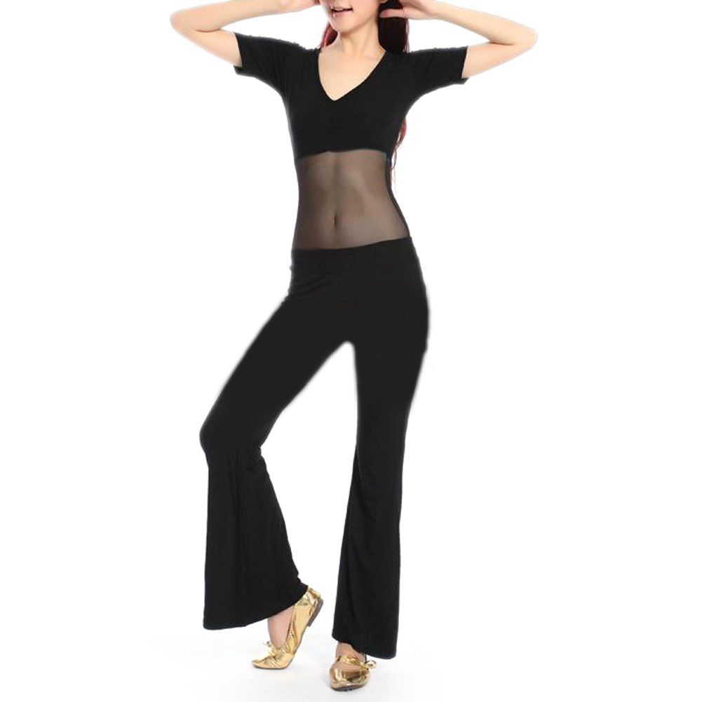 Practice Belly Dance Unitard-Body Costume Black