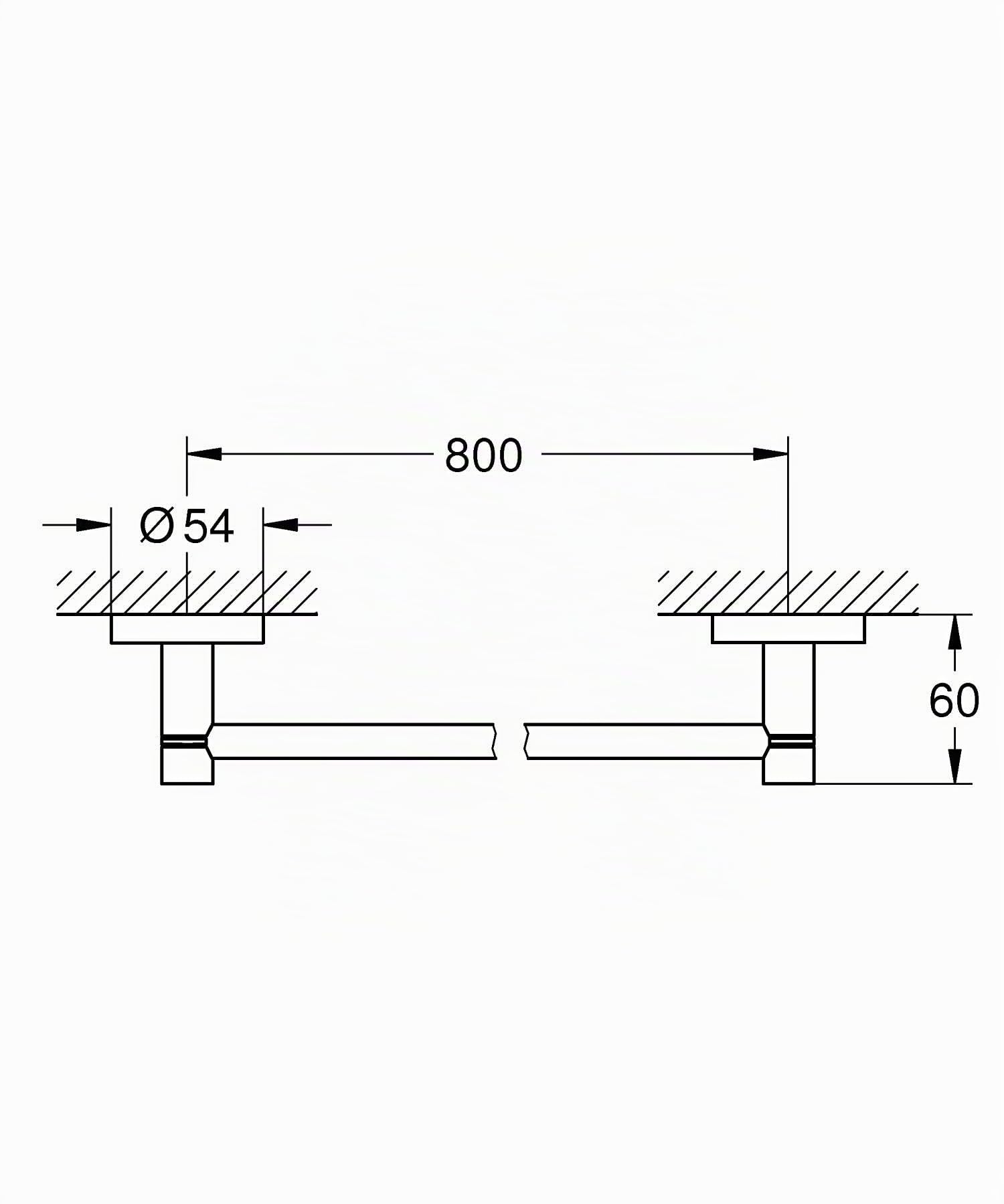 Grohe Start QuickFix - Barra de toallas 80cm, cromo, para pegar (pegamento QuickGlue A2) o atornillar, ref. 41187000