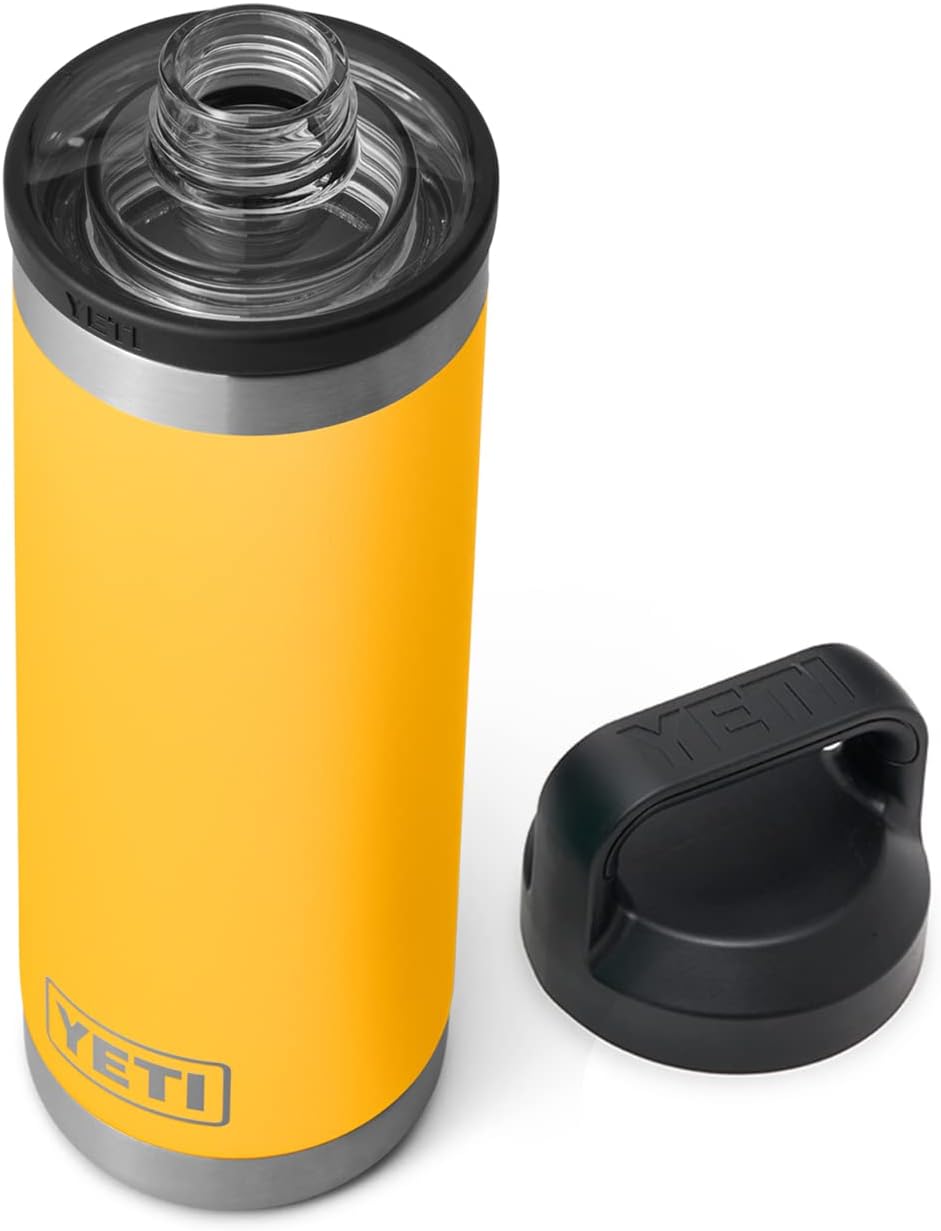 YETI Rambler 18 oz Bottle, Leakproof, Vacuum Insulated, Stainless Steel with Chug Cap, Alpine Yellow