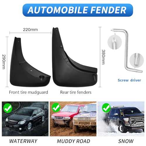 Image of Custom Fit for Mud Flaps Jeep Renegade 2015-2024 Mud Splash Guard Front and Rear 4-PC Set