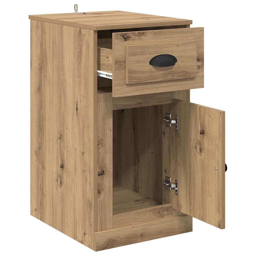 vidaXL Seitenschrank Artisan-Eiche 40 x 50 x 75 cm Holzwerkstoff, Moderner rechteckiger Wohnzimmerschrank, haltbare Aufbewahrung, viel Platz, seitliche Schubladen, Holzdesign