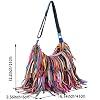 Women Multicolour Handbag Sheepskin Patchwork Shoulder Bag Colorful Tassel Purse