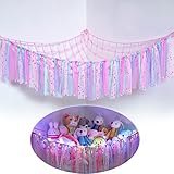 FIOBEE Stuffed Animals Net or Hammock with LED Light, Toy Hammock Hanging Stuffed Animals Storage Or