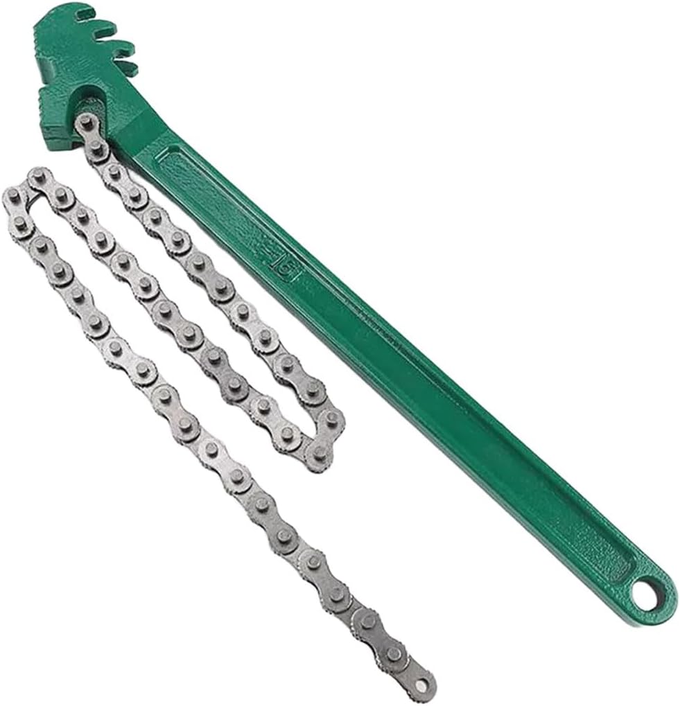 12 Inch Heavy Duty Ratcheting Chain Wrench – Adjustable Reversible Oil Filter Wrench Spanner Fits 1.5" to 6" Diameter, Universal Pipe Fitting Tool for Car Repair, Multi-Purpose Remover Tool (12IN)