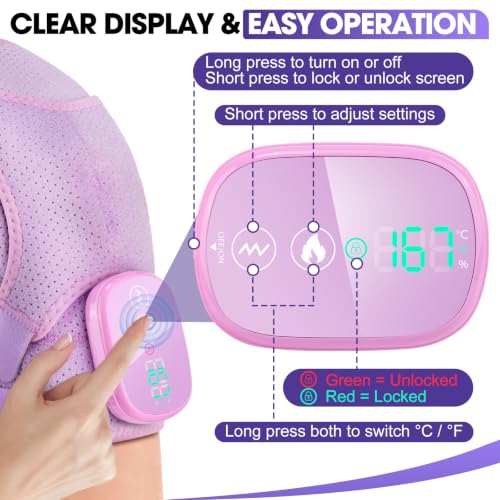 Image of Cordless Shoulder Heating Pad with Massage, Shoulder Massager with Heat