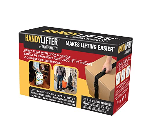 Shoulder Dolly M3070 HandyLifter Tragegurt mit Haken und Griff für einfaches Anheben, Heben, Tragen und Sichern von Paketen, Geräten, schweren, effizient und einfacher, schwarz