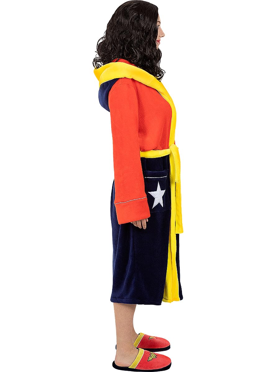Funidelia | Bata de Wonder Woman para mujer Superhéroes, DC Comics - Accesorios & merchandising - Regalos originales para Navidad, cumpleaños y otras celebraciones - Talla S-M - Rojo