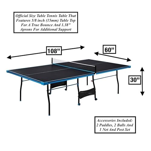 Generic DOES NOT APPLY Black Blue Folding Rolling Table Tennis Table Indoor Ping Pong Table thumb #1