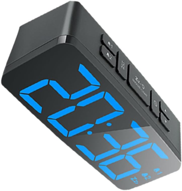 Led Digital Alarm Clock with Backlight Music Alarm and Snooze Function for Heavy Sleepers Modern Bedside Clock Black