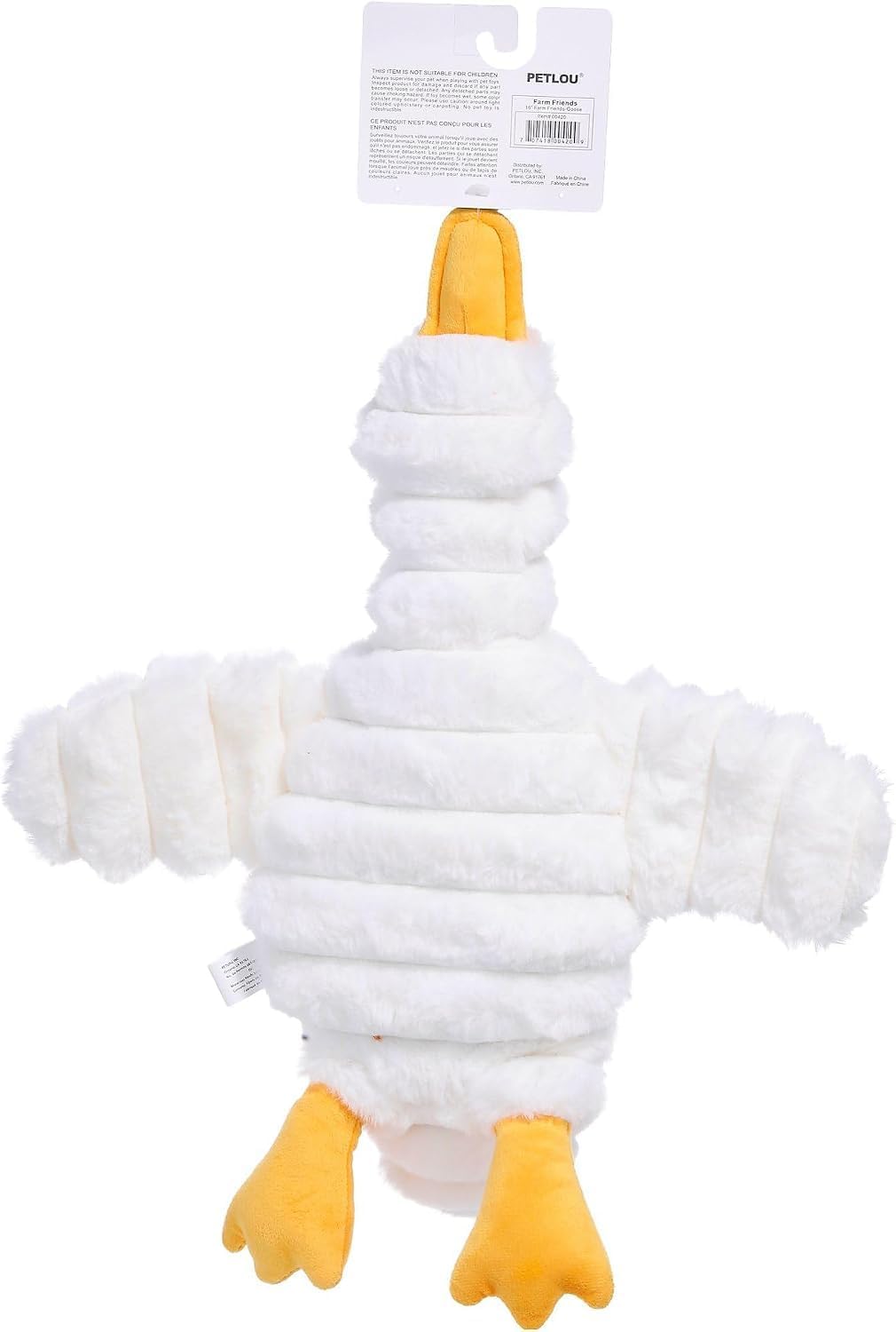 Pet Lou Farm Friends Goose, 16-inches Length, White, Squeak Toy, Plush, Pet Toys and Supplies image 2