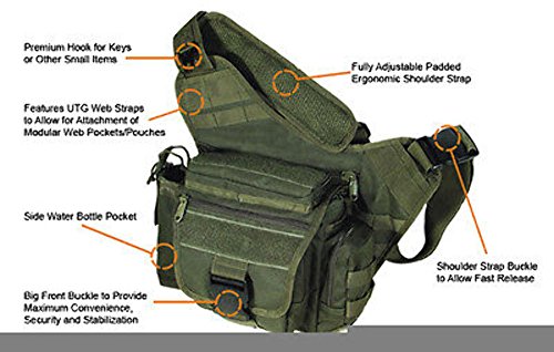 UTG Taktische Tasche Multi Functional Tactical Messenger Bag, Schwarz, PVC-P218B