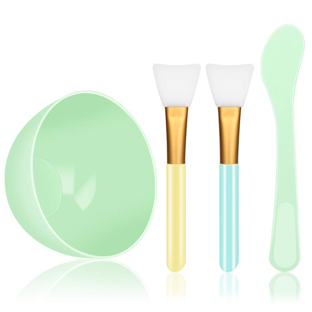 Candeer Face Mask Mixing Bowl Set, 4 in 1 DIY Facemask Mixing Tool Kit with Facial Mask Bowl Stick Spatula Silicone Face Mask Brush & Premium Soft Face Brushes