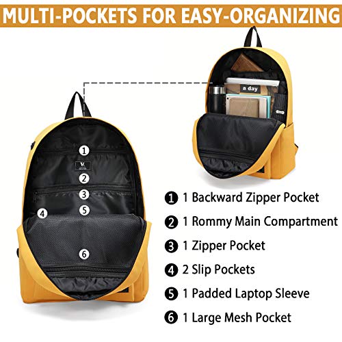 VX VONXURY Lightweight Backpack for Men Women,Simple Causal Bookbag for School Travel Work4