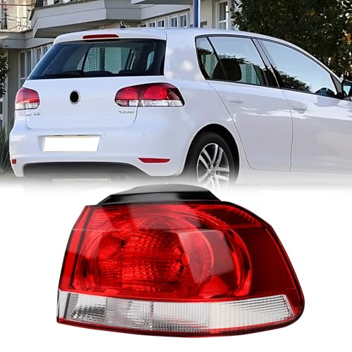 Kistrba Luz trasera sin bombilla exterior derecha repuesto para VW Golf MK6 2009 – 2013, luz trasera básica roja transparente, 5K0945096D 5K0945096N 5K0945096E